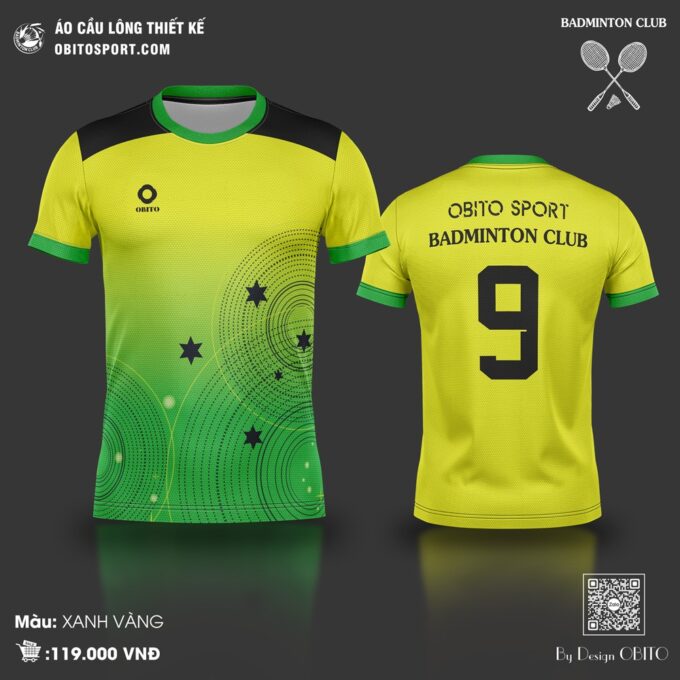Áo Cầu Lông Vàng Xanh OBITO SPORT – Năng Động & Chuyên Nghiệp