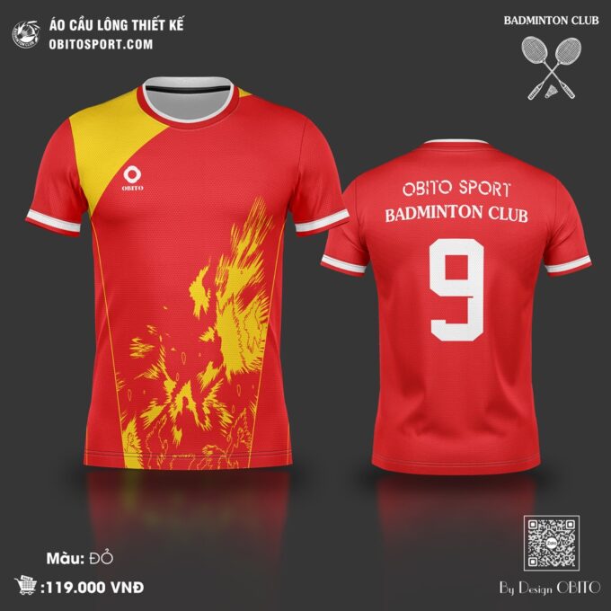 Shop Bán Áo Cầu Lông OBITO SPORT Màu Đỏ Năng Động