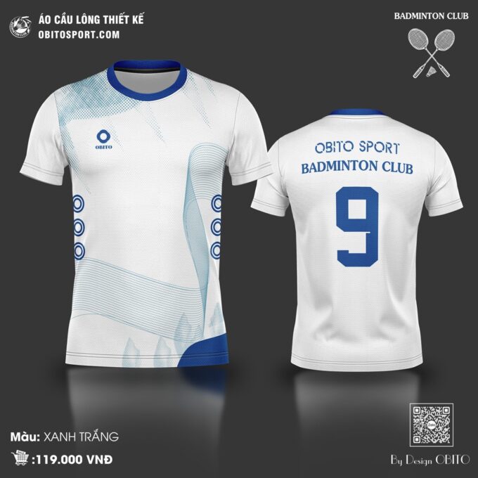 Quần Áo Cầu Lông Thiết Kế OBITO SPORT - Màu Trắng Năng Động