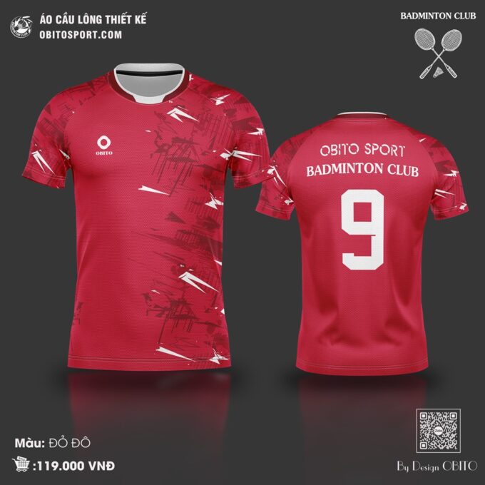 Áo Cầu Lông Nam Nữ Màu Đỏ Đô - Thiết Kế Cá Tính, Năng Động | Obito Sport