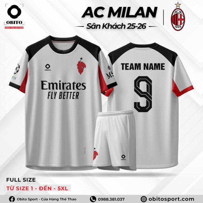 Quần Áo Thể Thao AC MILAN Sân Khách 25-26
