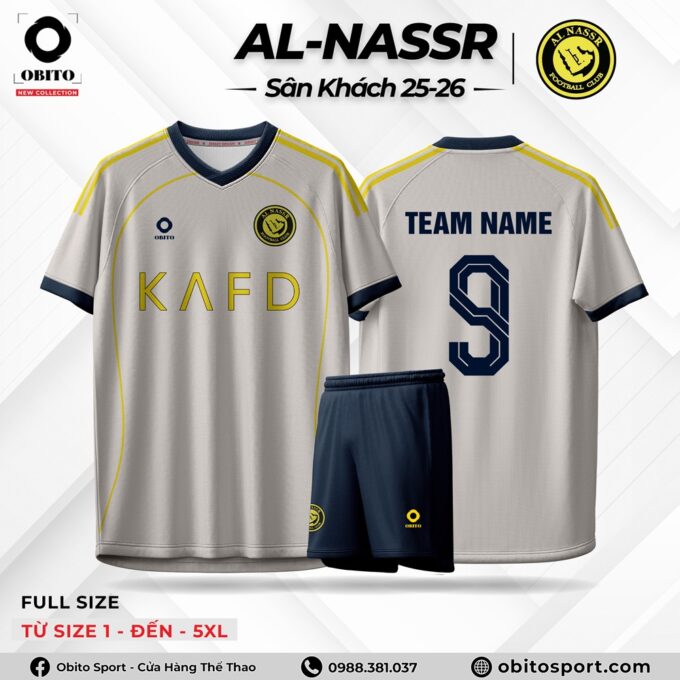 Mẫu Áo Đấu AL-NASSR Sân Khách 25-26 Màu Trắng