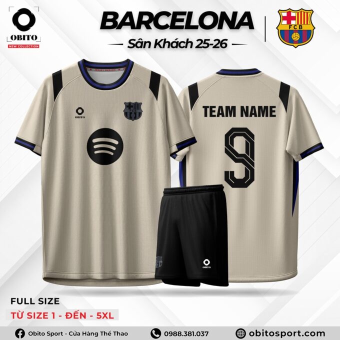 Áo Câu Lạc Bộ BARCELONA Sân Khách 25-26 Xịn Nhất