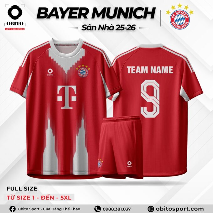 Áo Đá Banh BAYER MUNICH Sân Nhà 25-26 Độc Đáo