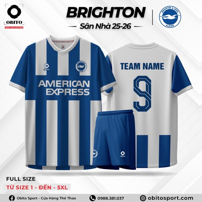 Mẫu Áo Bóng Đá BRIGHTON Sân Nhà 25-26 Rẻ Nhất
