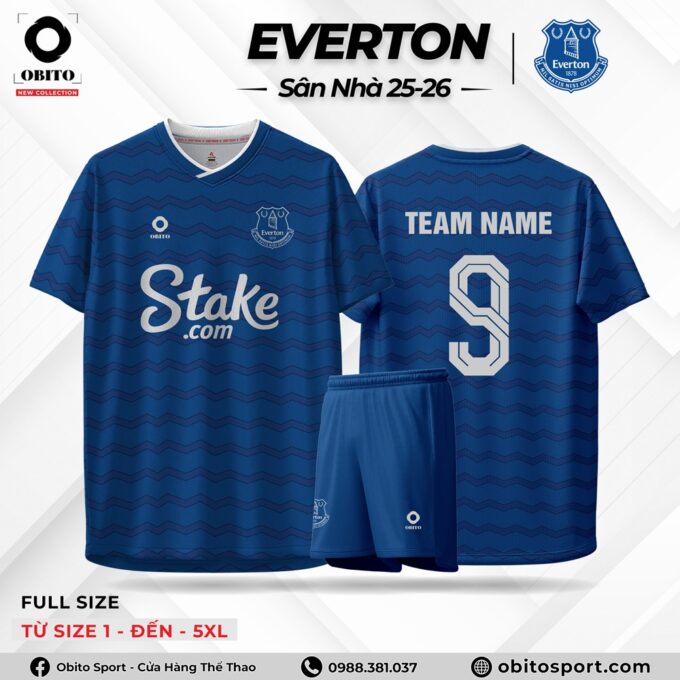 Mẫu Áo Đấu EVERTON Sân Nhà 25-26 Xanh Bích