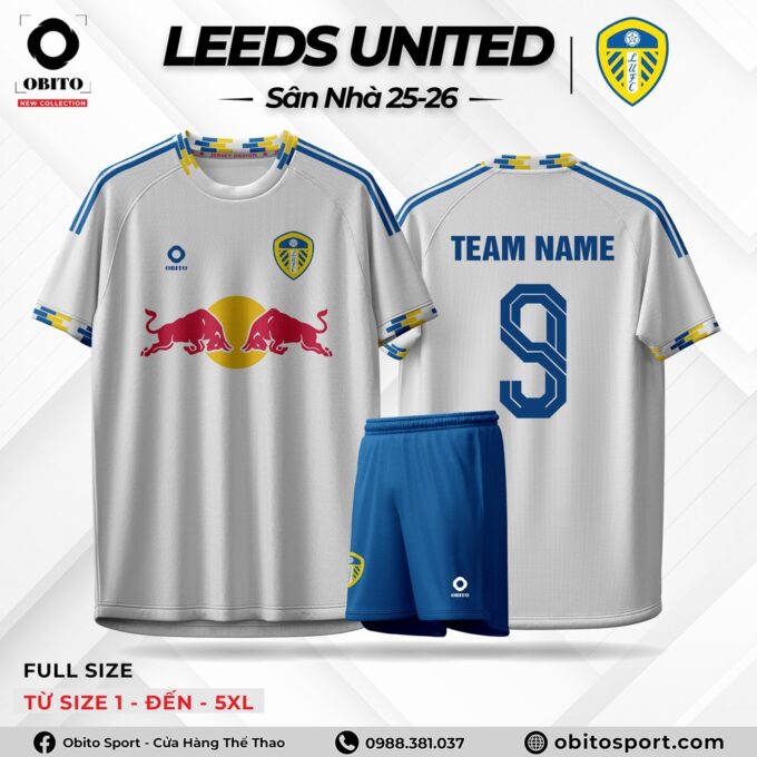 Mẫu Áo Đá Banh Sân Nhà LEEDS UNITED Sân nhà 25-26