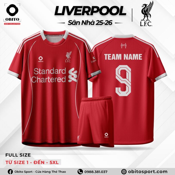 Áo Đá Bóng LIVERPOOL Sân Nhà 25-26 Độc Đáo