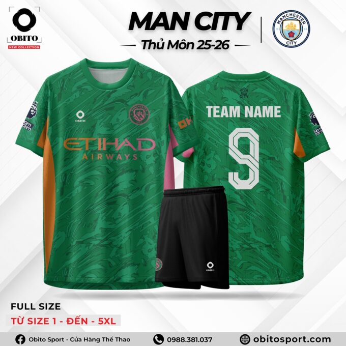 Quần Áo Đá Banh MAN CITY Thủ Môn 25-26 Độc Đáo