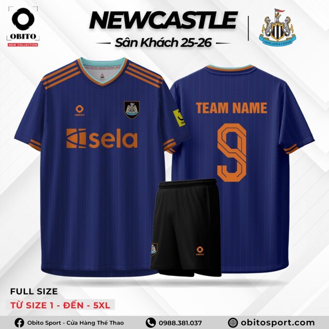 Mẫu Áo Đá Bóng Sân Khách NEWCASTLE Sân Khách 25-26