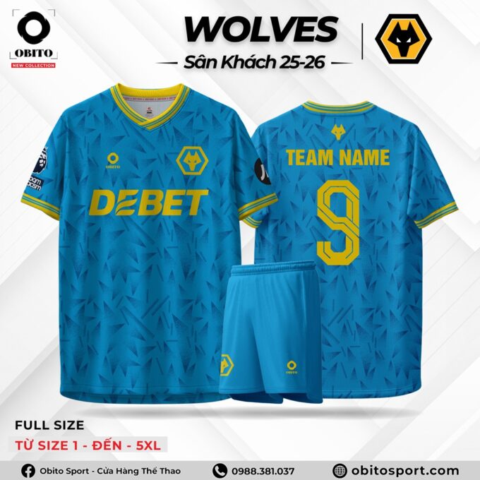 Quần Áo Bóng Đá WOLVES Sân Khách 25-26